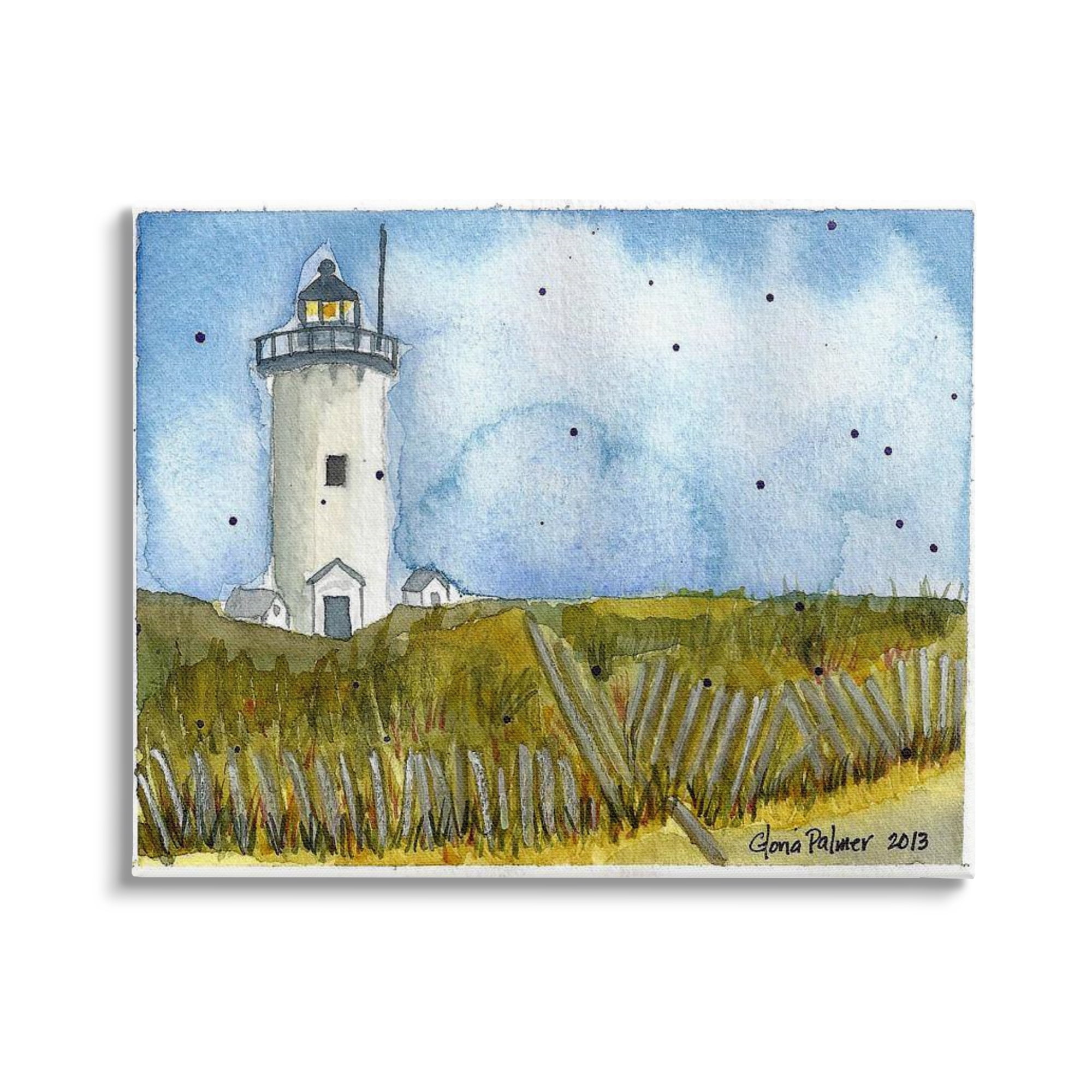 Stupell Industries Rural Lighthouse Painting Nature Painting Gallery Wrapped Canvas Print Wall Art, 40 x 30