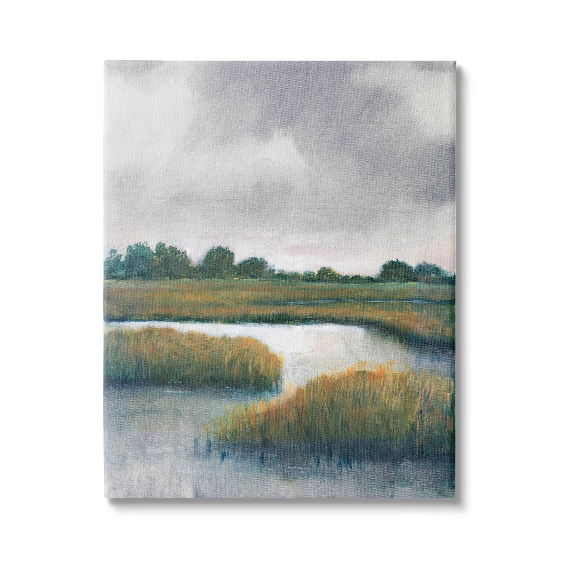 Stupell Industries Rural Marshland River Grass Painting Gallery Wrapped Canvas Print Wall Art, Design by Tim OToole