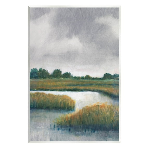 Stupell Industries Rural Marshland River Grass Painting Unframed Art Print Wall Art, Design by Tim OToole