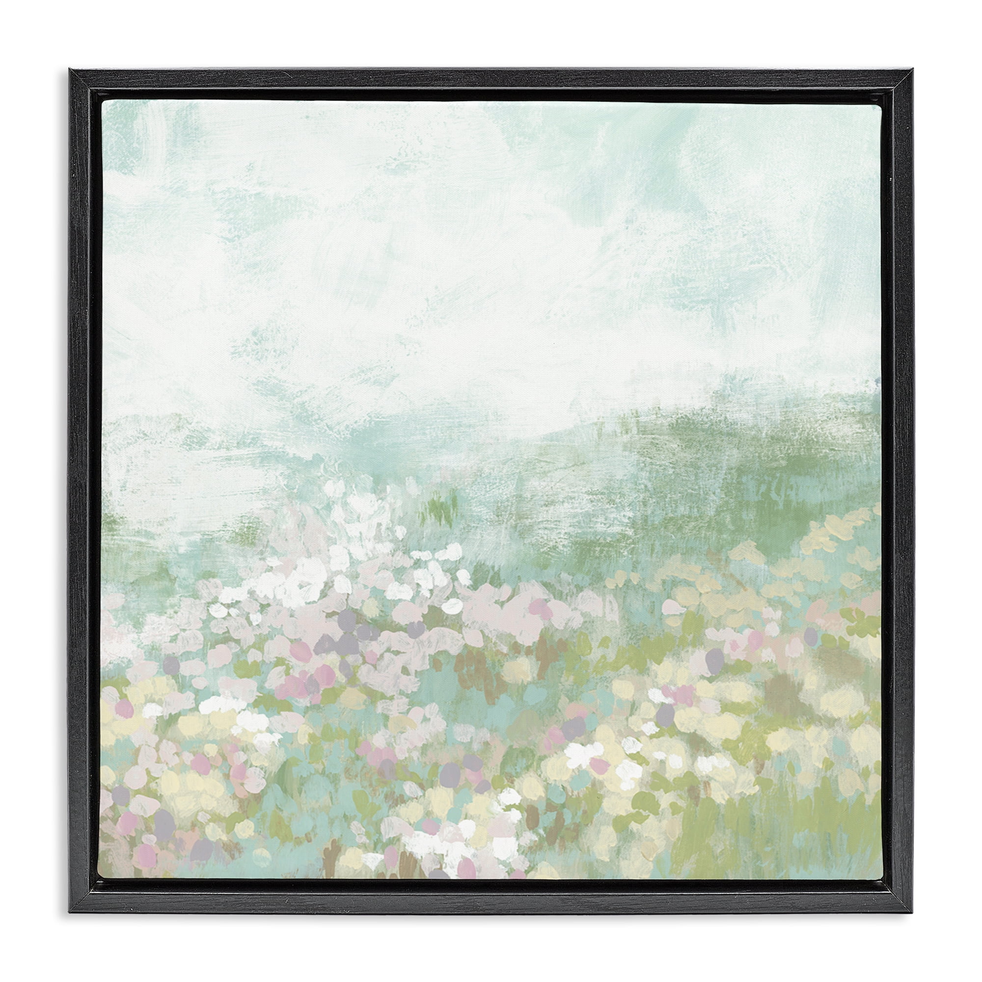 Stupell Industries Rural Meadow Impression Landscape Painting Black Floater Framed Canvas Art Print Wall Art, 25 x 25