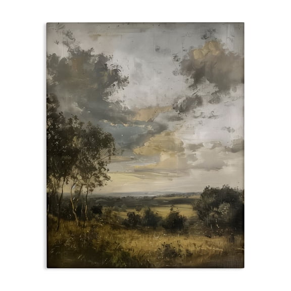 Stupell Industries Rural Meadow at Dawn Landscape & Nature Painting Wrapped Canvas Canvas Art Print Wall Art, 30 x 40