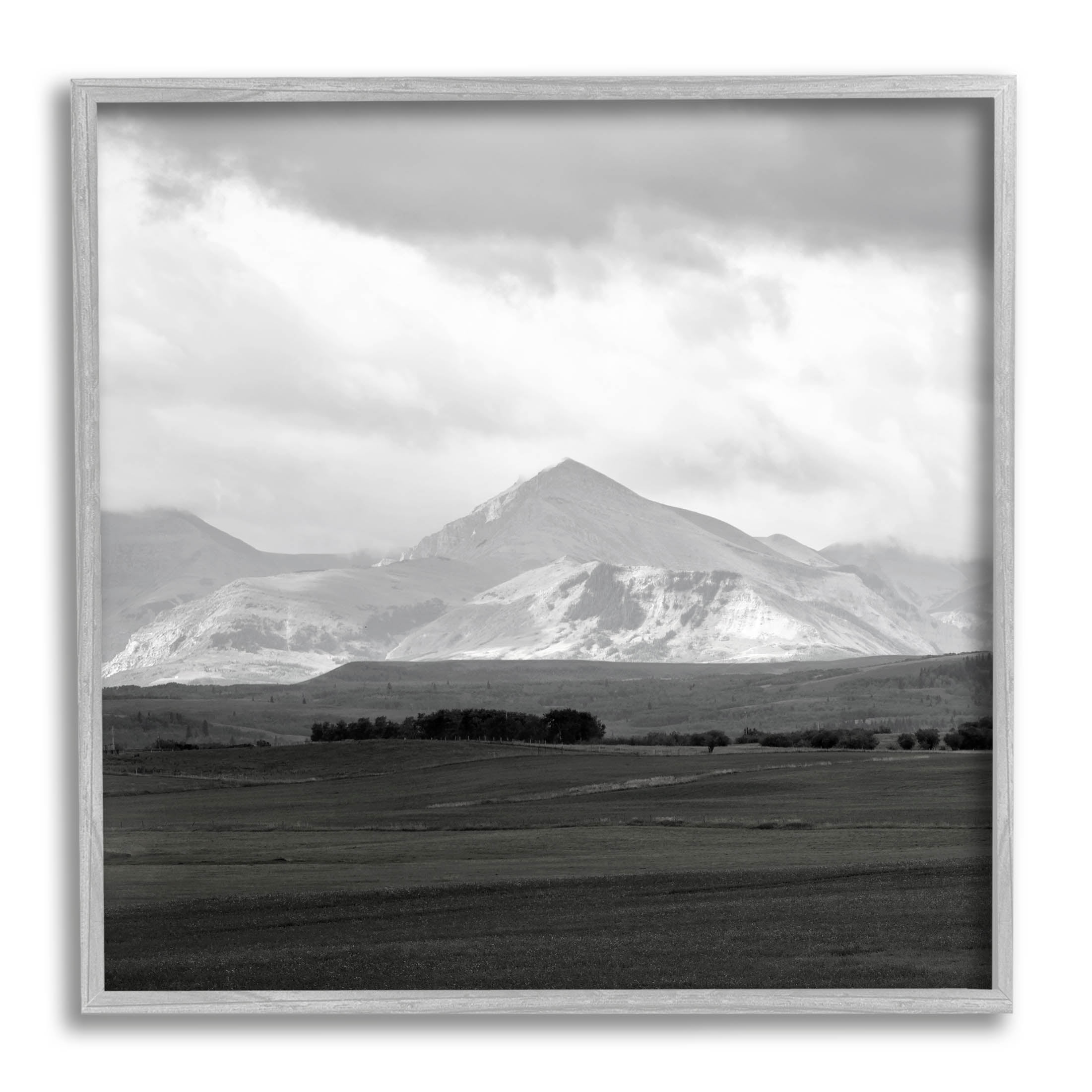 Stupell Industries Rural Mountain Peak Clouds Photograph Gray Framed Art Print Wall Art, Design by Carol Robinson