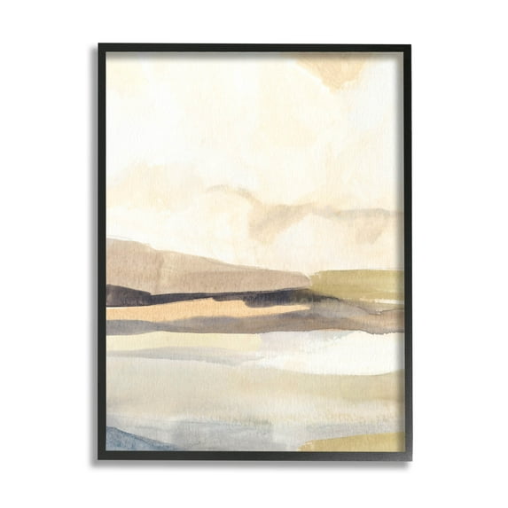 Stupell Industries Rural Nature Horizon Landscape Painting Black Framed Art Print Wall Art, Design by Annie Warren