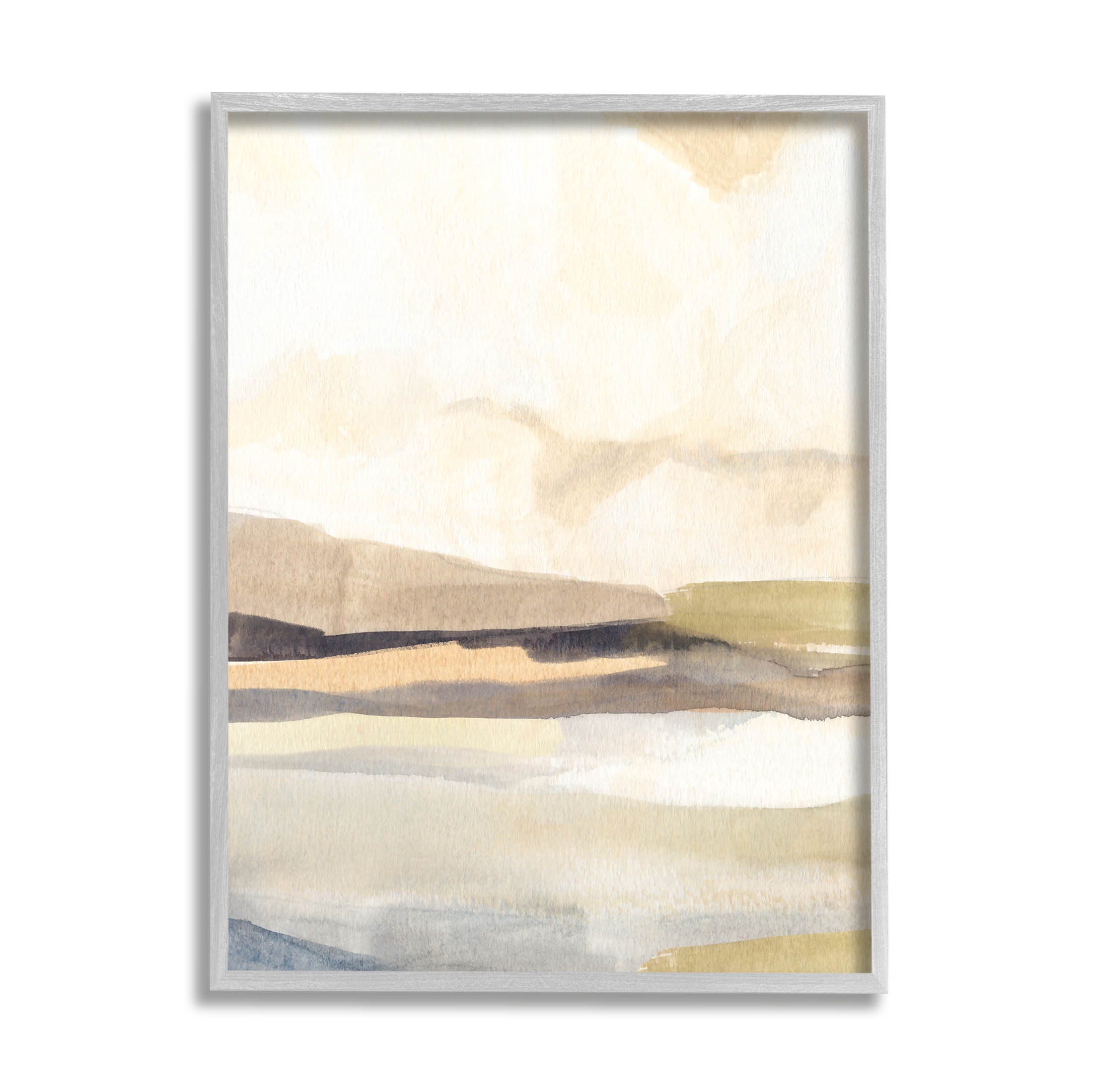 Stupell Industries Rural Nature Horizon Landscape Painting Gray Framed Art Print Wall Art, Design by Annie Warren