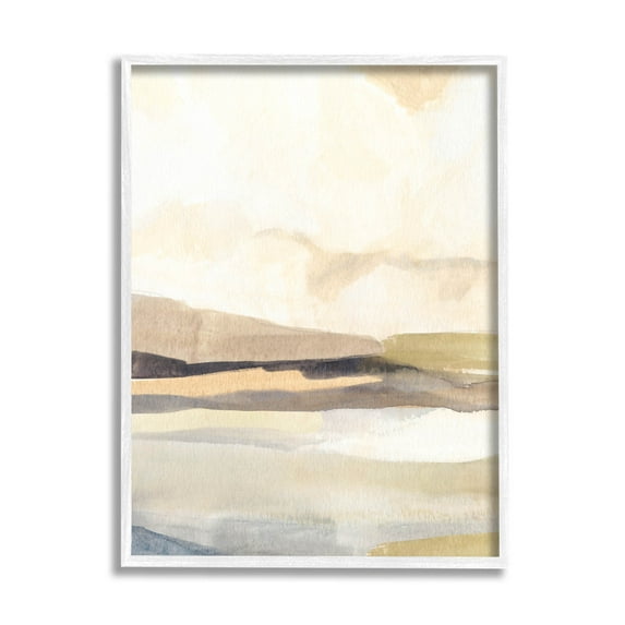 Stupell Industries Rural Nature Horizon Landscape Painting White Framed Art Print Wall Art, Design by Annie Warren