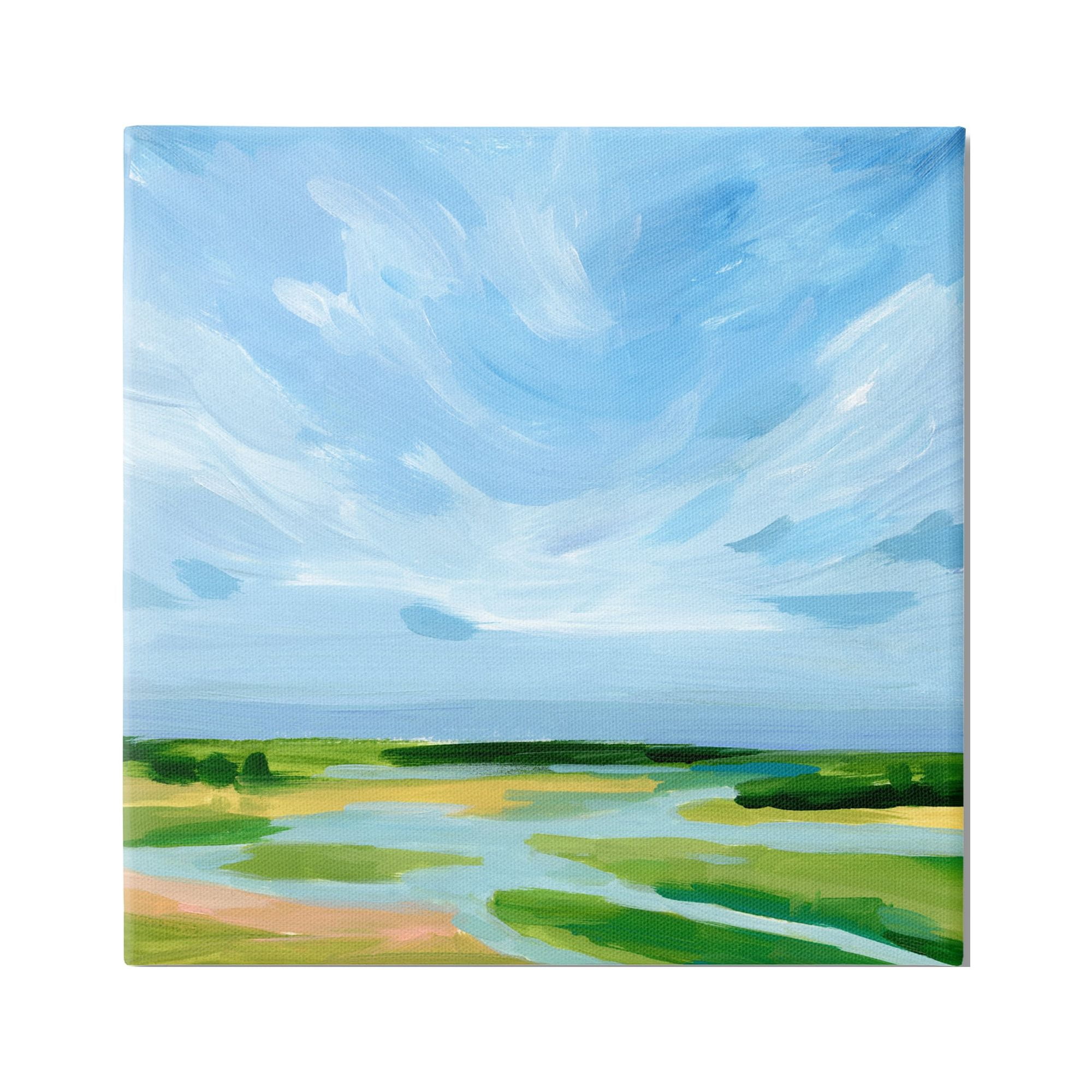 Stupell Industries Rural Nature Landscape Nature Painting Gallery Wrapped Canvas Print Wall Art, 17 x 17