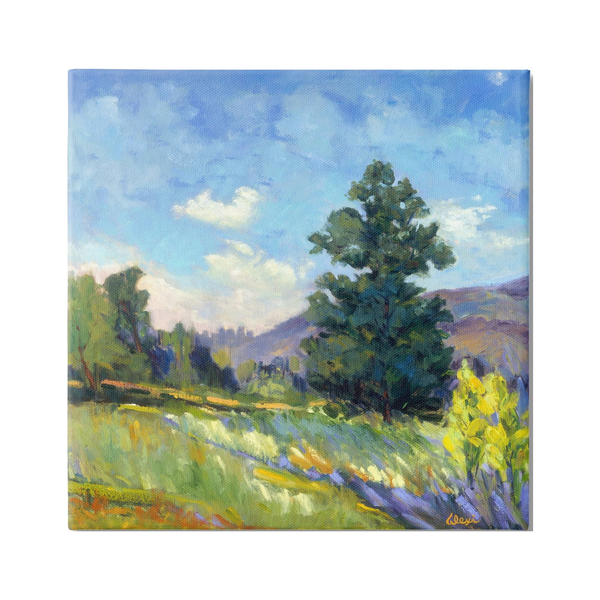 Stupell Industries Rural Nature Painting Landscape Painting Gallery Wrapped Canvas Art Print Wall Art, 30 x 30