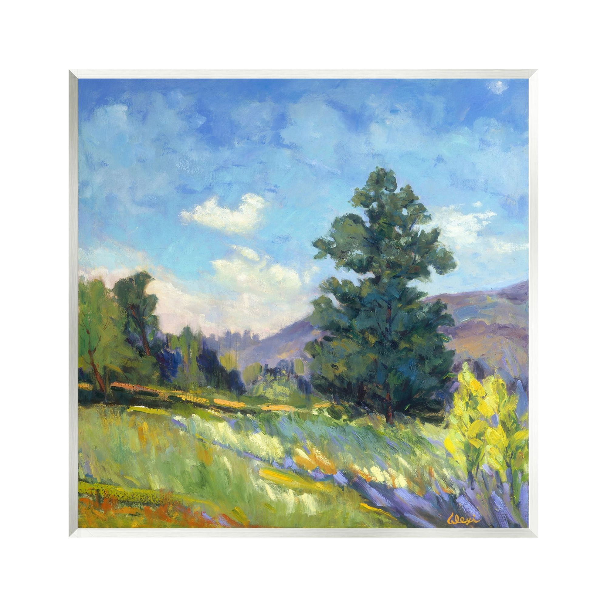 Stupell Industries Rural Nature Painting Landscape Painting Unframed Art Print Wall Art, 12 x 12