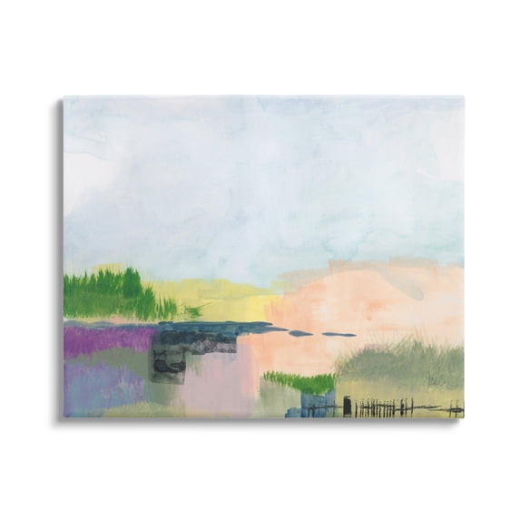 Stupell Industries Rural Pastel Landscape Comforting Farmland Hills Scenery Painting Gallery Wrapped Canvas Print Wall Art, Design by Jan Weiss