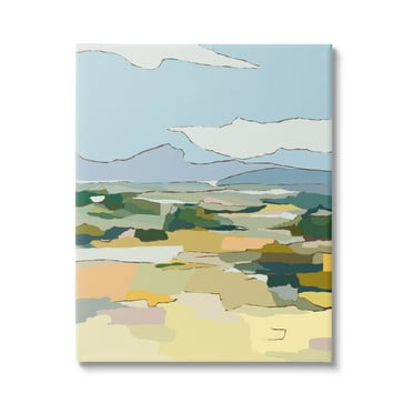 Stupell Industries Rural Pasture Abstract Field Graphic Art Gallery Wrapped Canvas Print Wall Art, Design by Nikita Jariwala