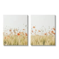 Stupell Industries Rural Poppy Field Landscape Photography Gallery Wrapped Canvas Art Print Wall Art, 16 x 20, Set of 2