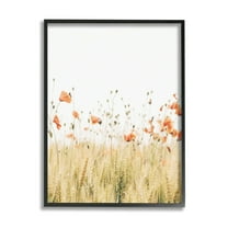 Stupell Industries Rural Poppy Meadow Botanical & Floral Photography Black Framed Art Print Wall Art, 11 x 14