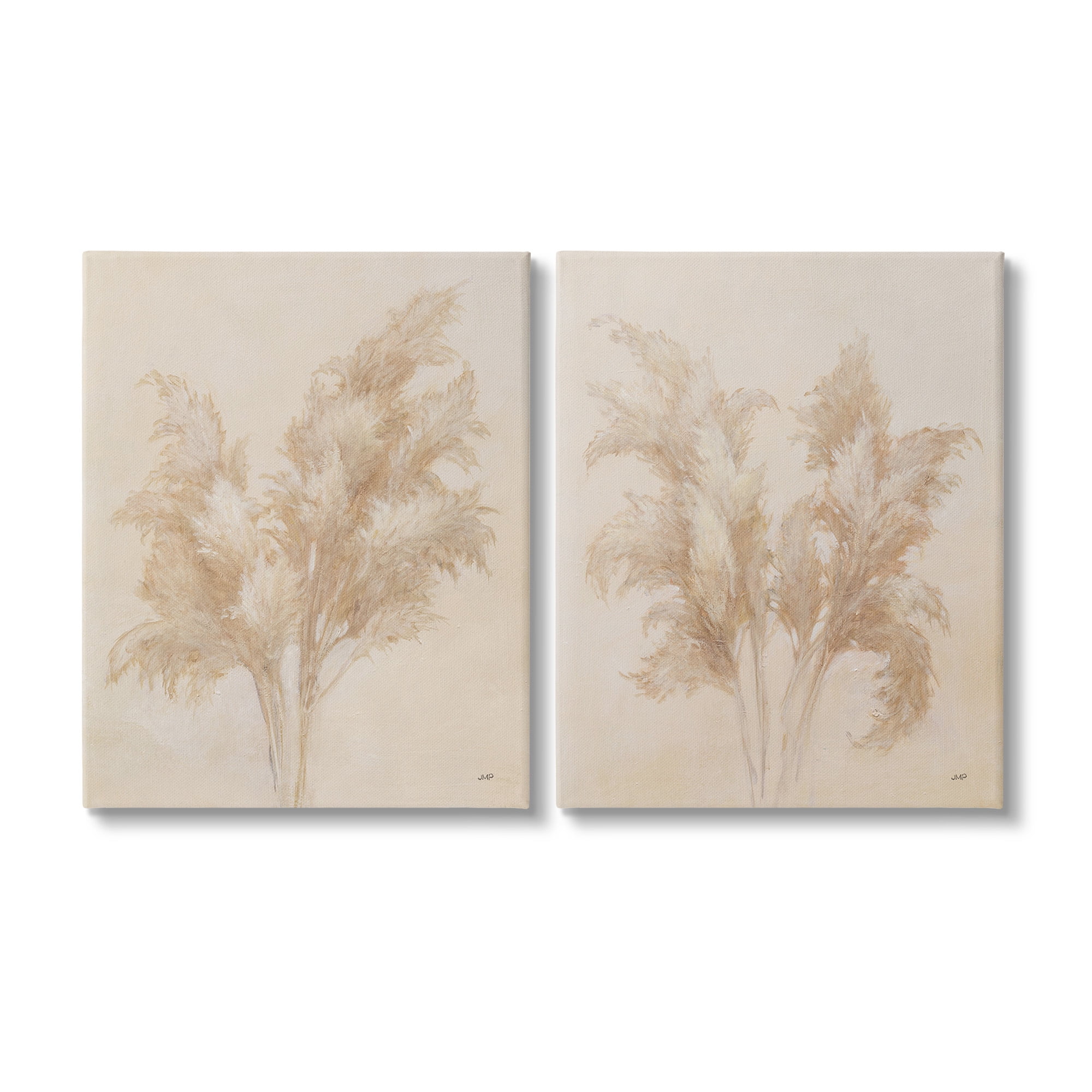 Stupell Industries Rural Reeds Studies Botanical & Floral Drawing Gallery Wrapped Canvas Art Print Wall Art, 24 x 30, Set of 2