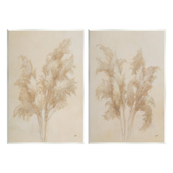 Stupell Industries Rural Reeds Studies Botanical & Floral Drawing Unframed Art Print Wall Art, 10 x 15, Set of 2