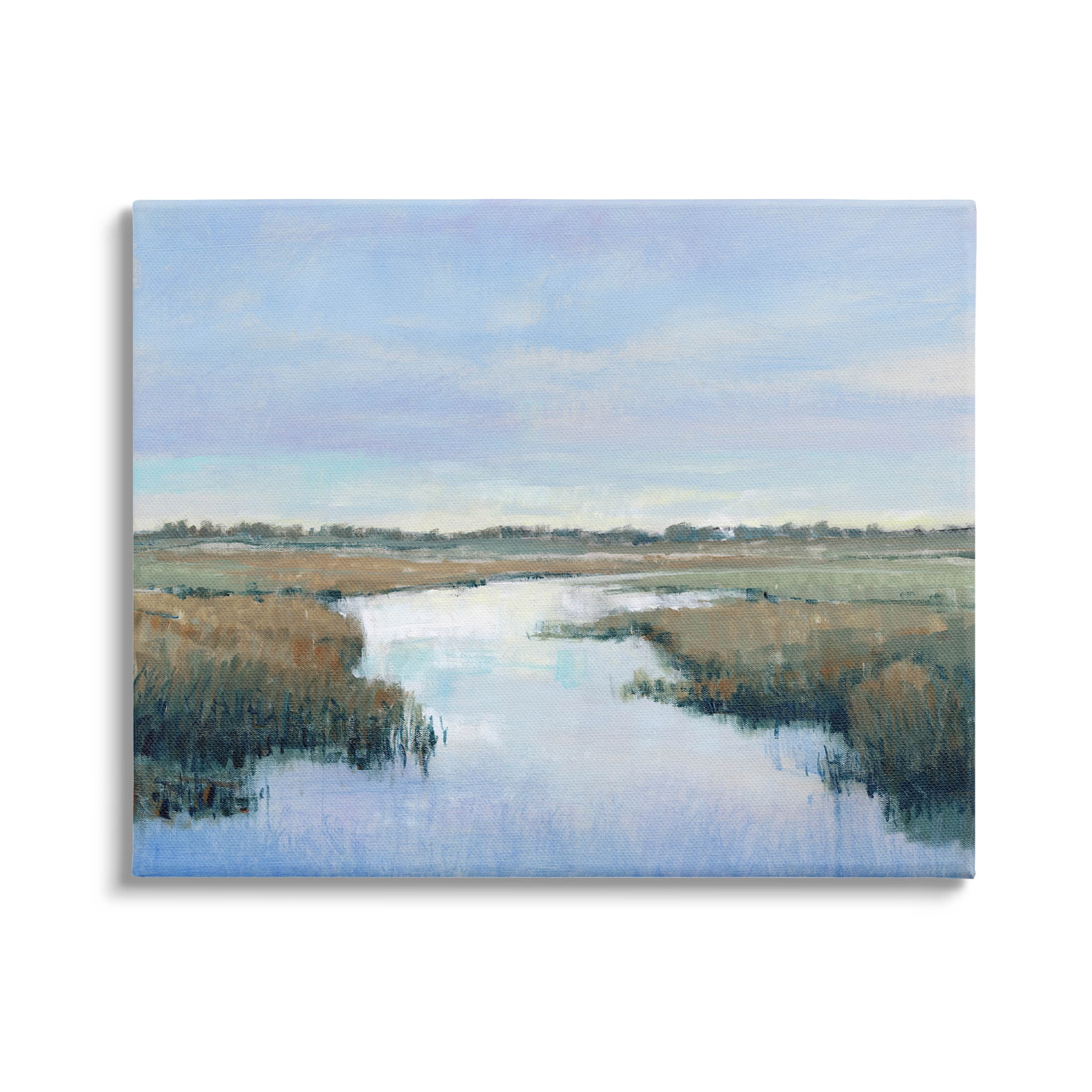 Stupell Industries Rural River Countryside Marsh Landscape Painting Gallery Wrapped Canvas Print Wall Art, Design by Tim OToole