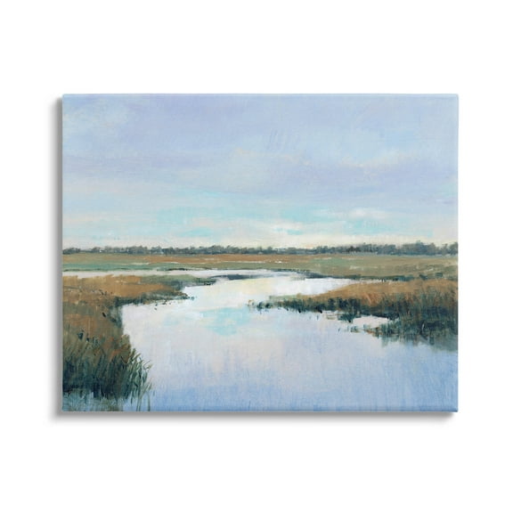Stupell Industries Rural River Horizon Landscape Painting Gallery Wrapped Canvas Print Wall Art, Design by Tim OToole