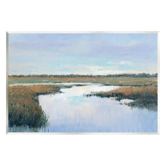 Stupell Industries Rural River Horizon Landscape Painting Unframed Art Print Wall Art, Design by Tim OToole