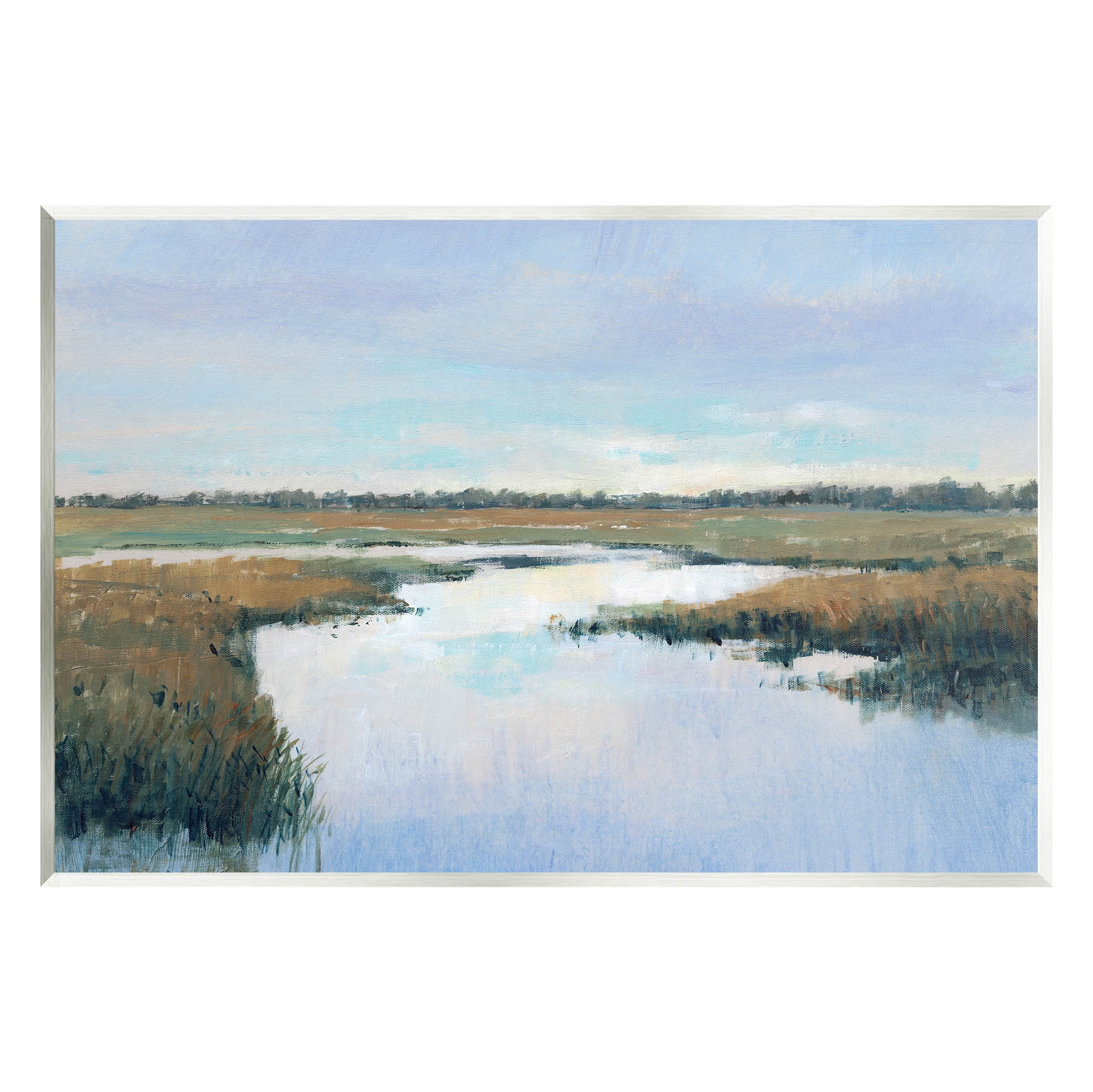 Stupell Industries Rural River Horizon Landscape Painting Unframed Art Print Wall Art, Design by Tim OToole