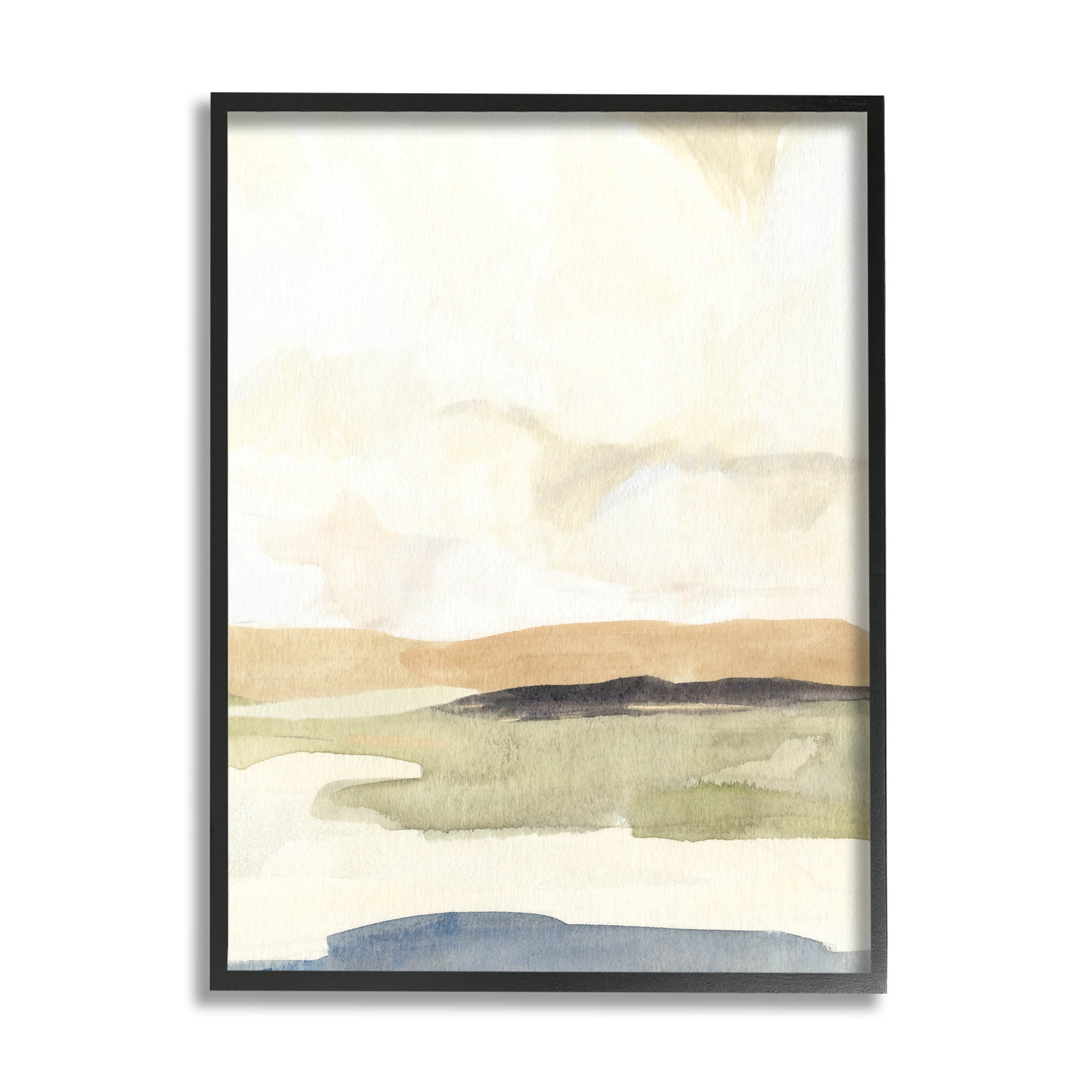 Stupell Industries Rural River Landscape Scenery Painting Black Framed Art Print Wall Art, Design by Annie Warren
