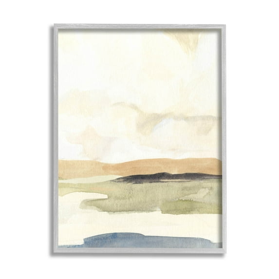 Stupell Industries Rural River Landscape Scenery Painting Gray Framed Art Print Wall Art, Design by Annie Warren
