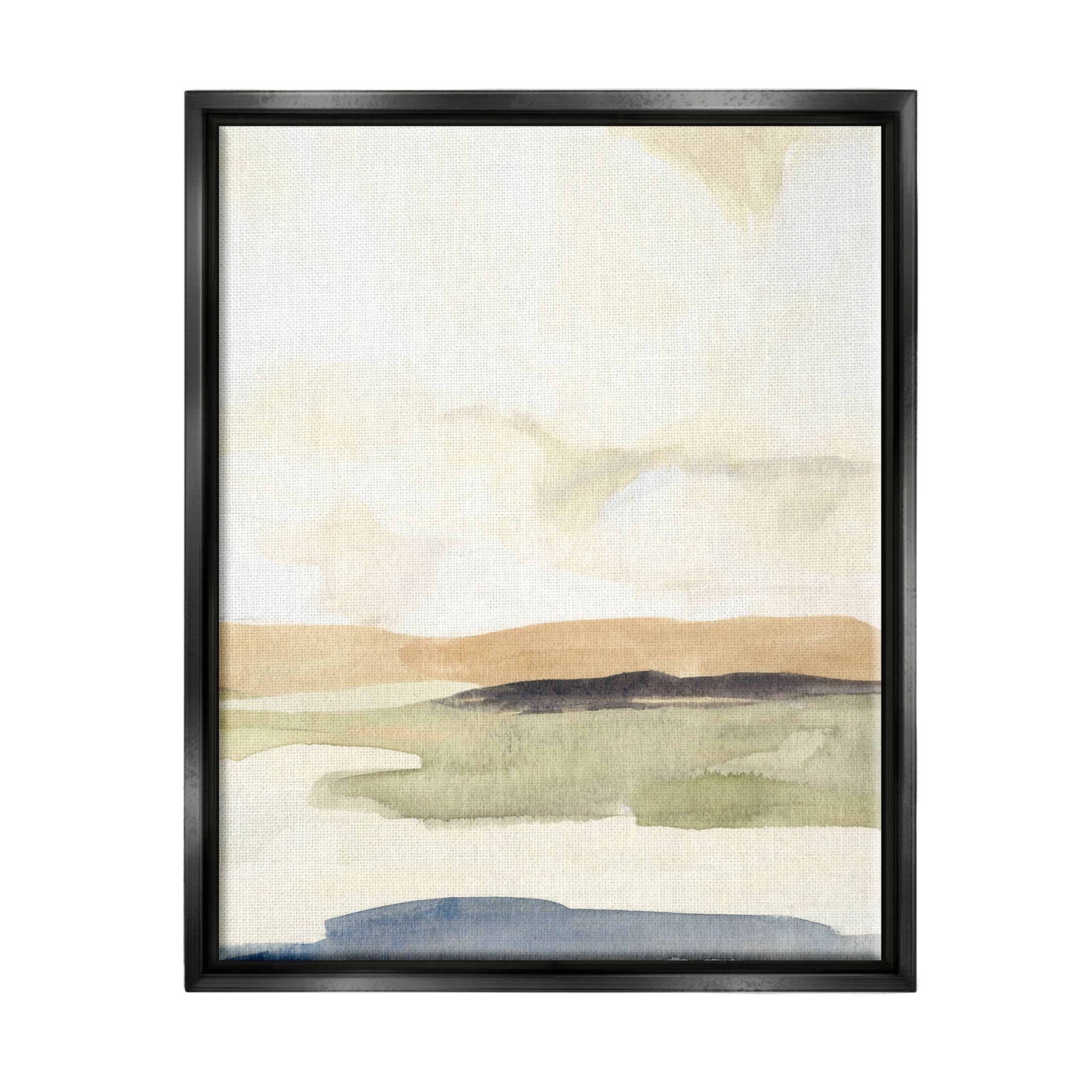 Stupell Industries Rural River Landscape Scenery Painting Jet Black Floating Framed Canvas Print Wall Art, Design by Annie Warren