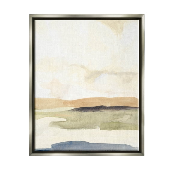 Stupell Industries Rural River Landscape Scenery Painting Luster Gray Floating Framed Canvas Print Wall Art, Design by Annie Warren