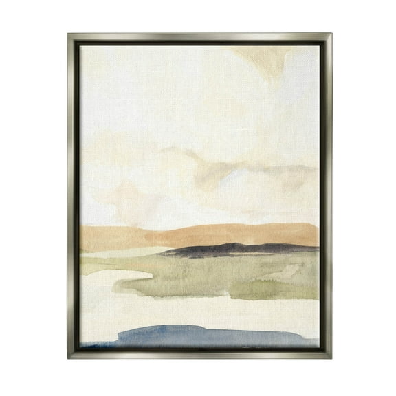 Stupell Industries Rural River Landscape Scenery Painting Luster Gray Floating Framed Canvas Print Wall Art, Design by Annie Warren