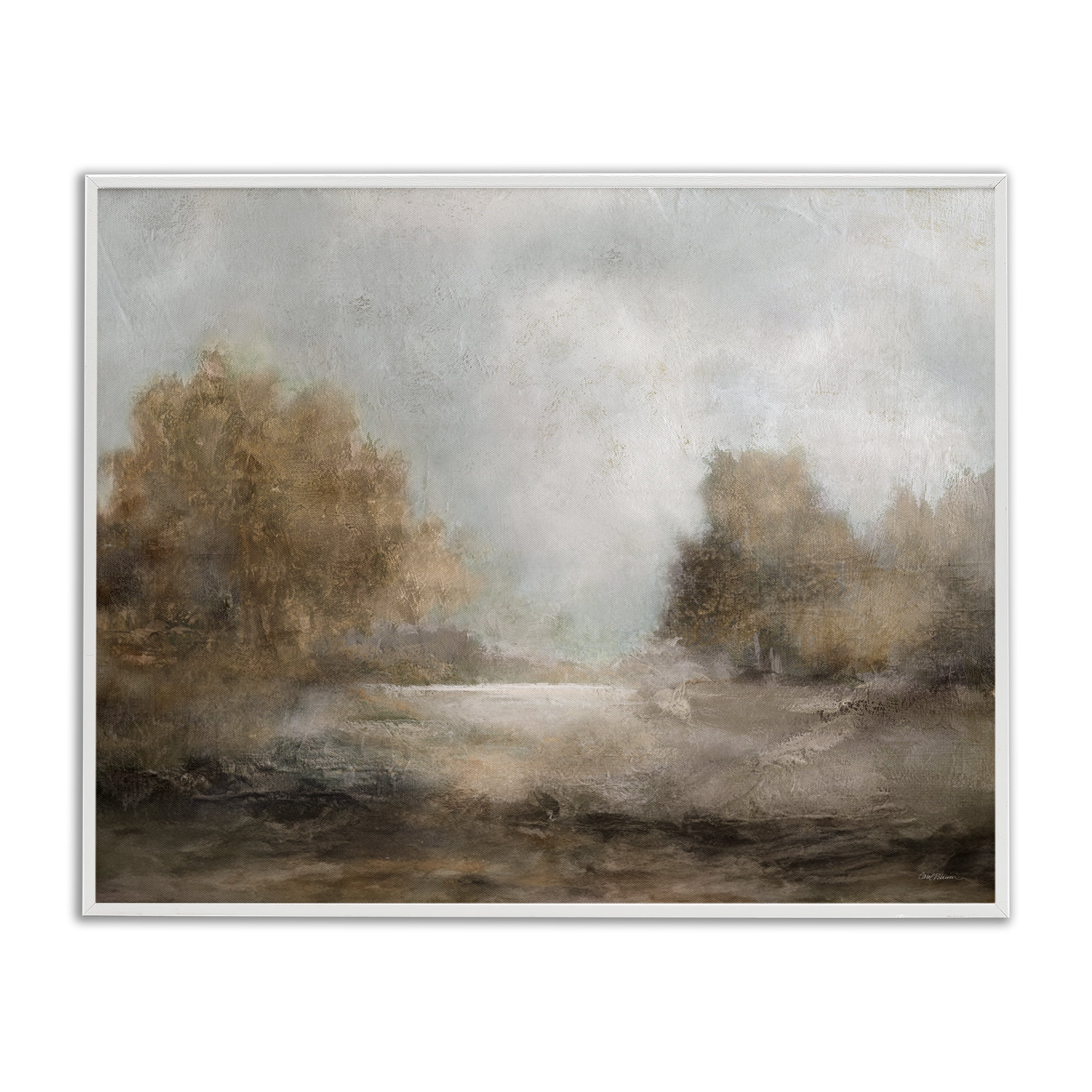 Stupell Industries Rural Scenic Atmosphere Landscape & Nature Painting White Framed Art Print Wall Art, 30 x 24