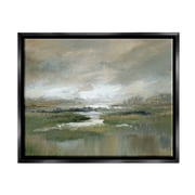 Stupell Industries Rural Stream Nature Landscape Landscape Painting Black Floater Framed Art Print Wall Art