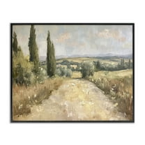 Stupell Industries Rural Trail Landscape Landscape & Nature Painting Black Framed Art Print Wall Art, 14 x 11