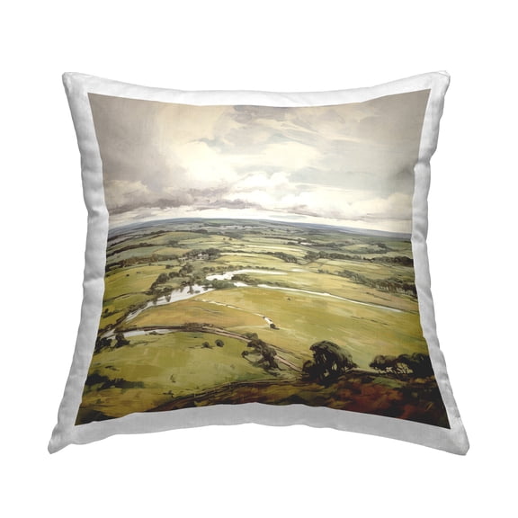 Stupell Industries Rural Tributaries Overlook Decorative Printed Throw Pillow Design by Raymond Powers.