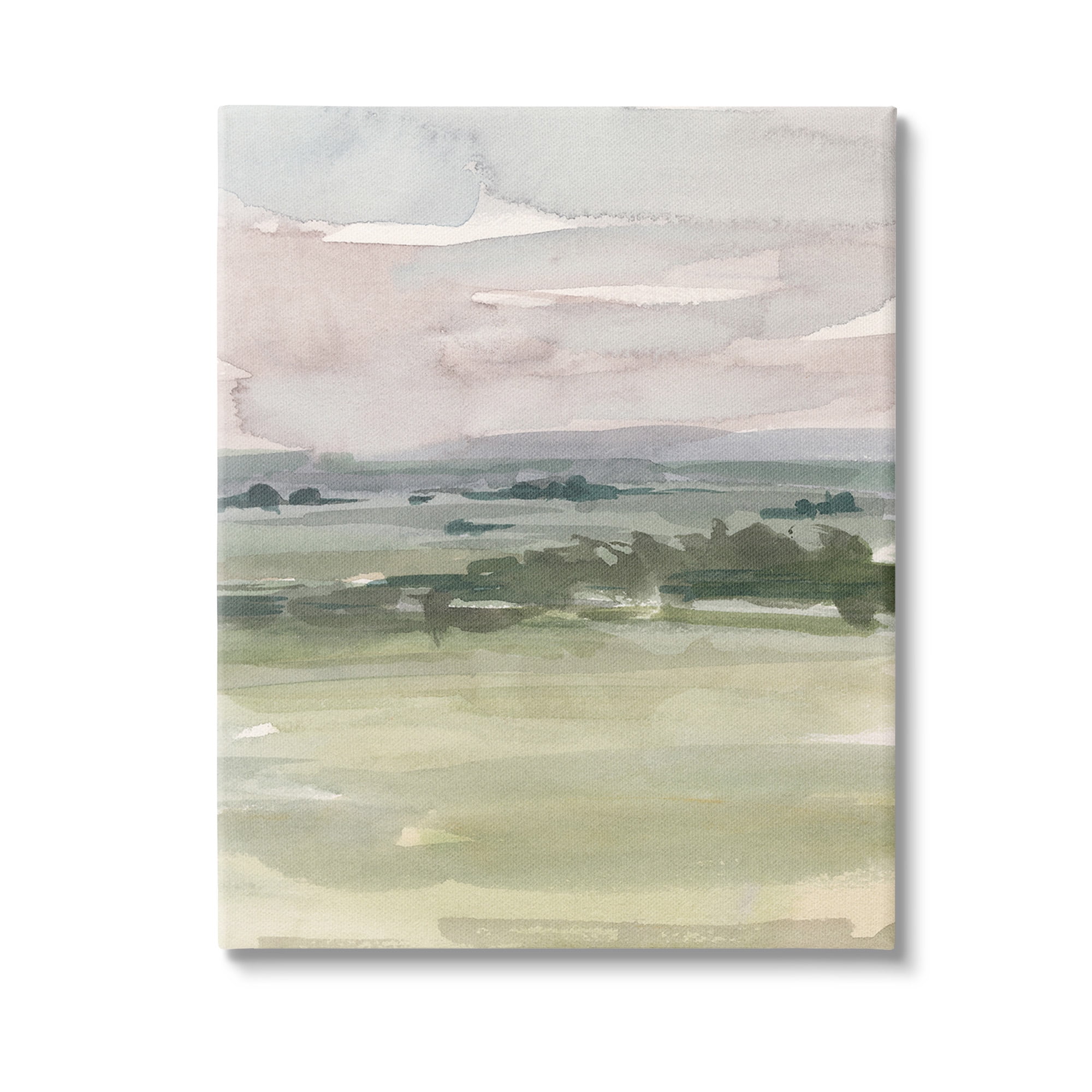 Stupell Industries Rural Watercolor Landscape Landscape Painting Gallery Wrapped Canvas Art Print Wall Art, 16 x 20