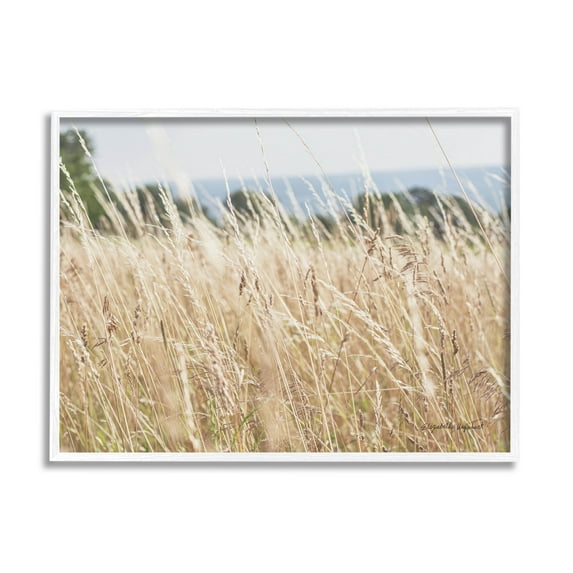 Stupell Industries Rural Wheat Field Spring Breeze Photograph White Framed Art Print Wall Art, Design by Elizabeth Urquhart