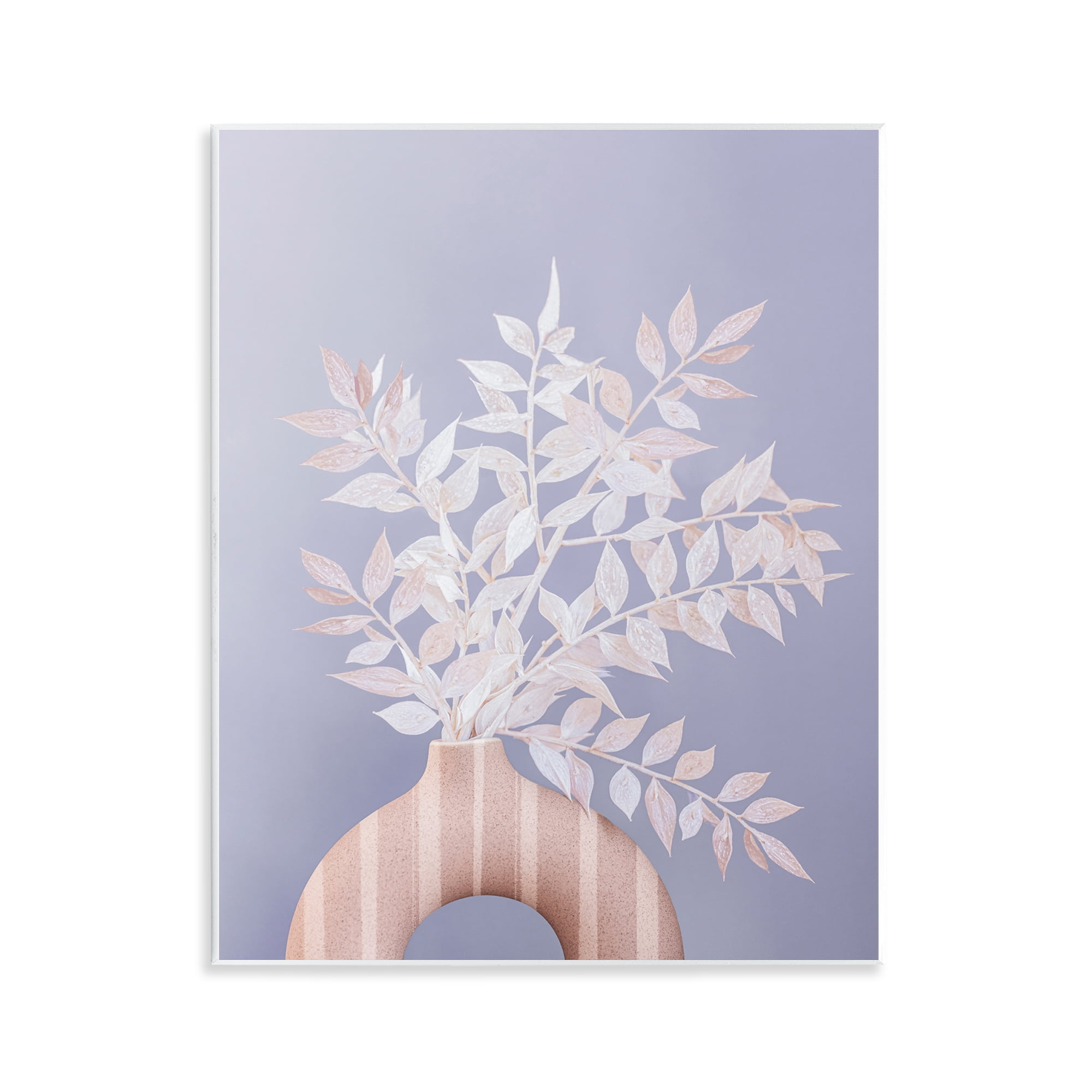 Stupell Industries Ruscus Plant Circular Vase Plants & Flowers Painting Unframed Art Print Wall Art, 11 x 14