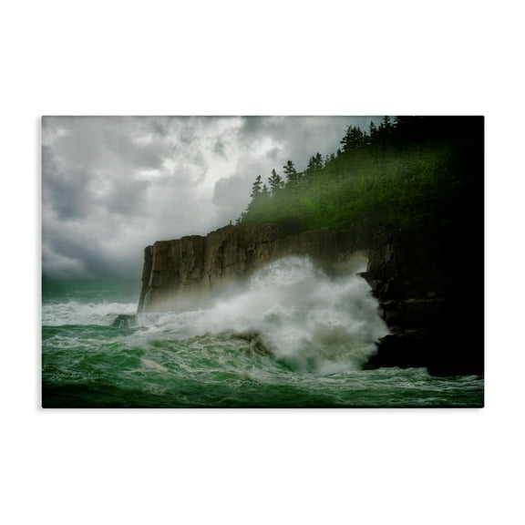 Stupell Industries Rushing Water Crashing Nautical & Beach Photography Wrapped Canvas Art Print Wall Art, 24 x 16