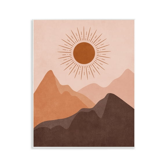 Stupell Industries Rust Boho Mountains Landscape & Nature Painting Unframed Art Print Wall Art, 11 x 14