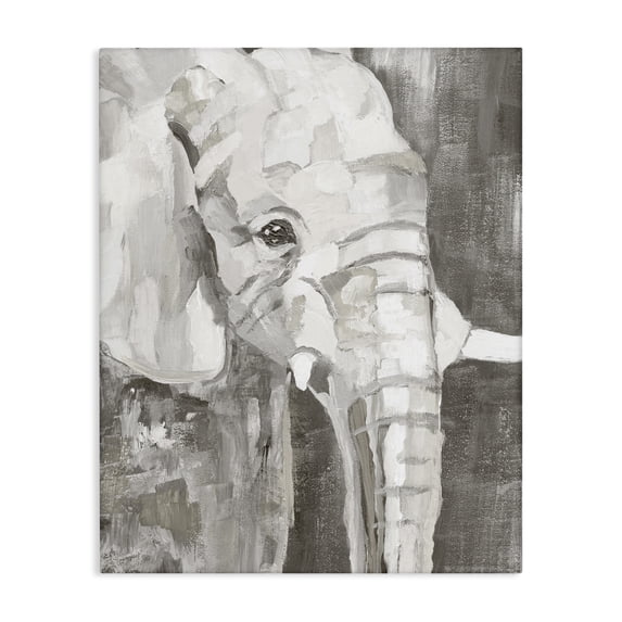 Stupell Industries Rustic Abstract Elephant Animals Painting Wrapped Canvas Canvas Art Print Wall Art, 24 x 30