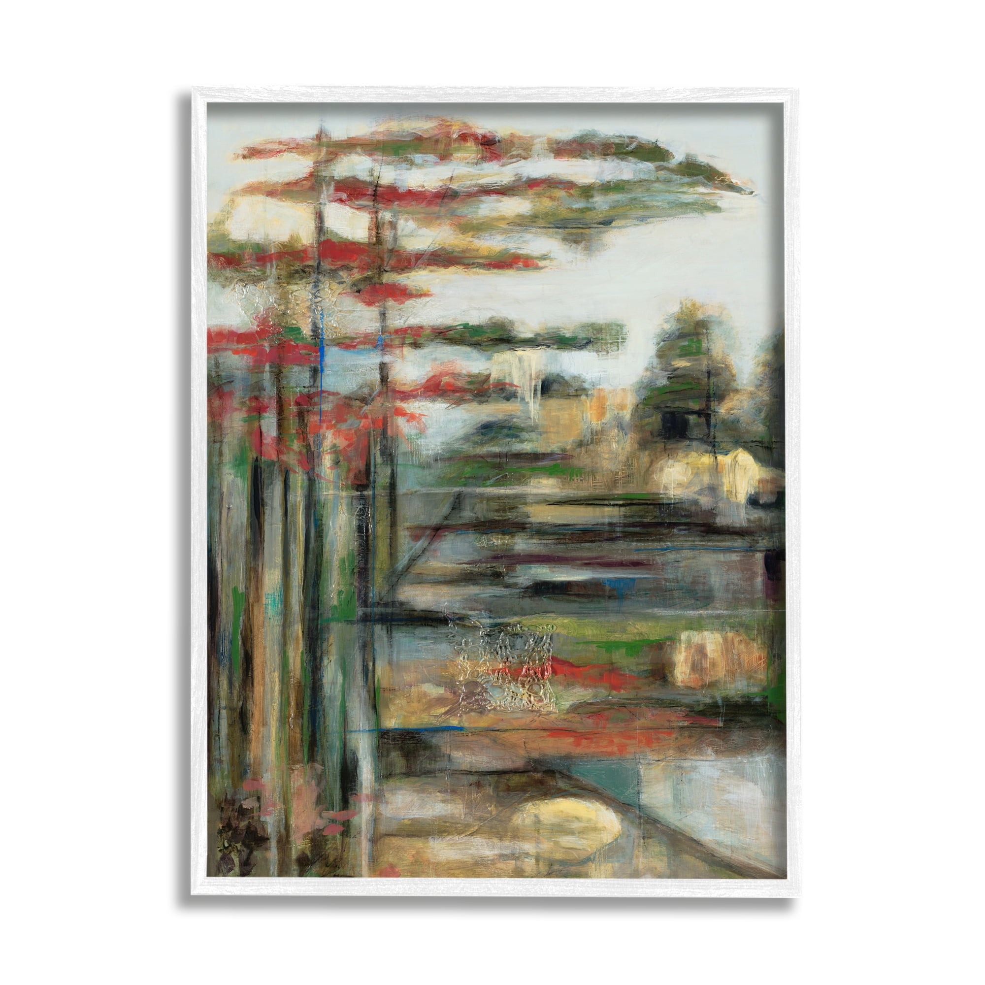Stupell Industries Rustic Abstract Forest Landscape Linear Distortion Green Brown, 16 x 20, Designed by Stacy Pollard
