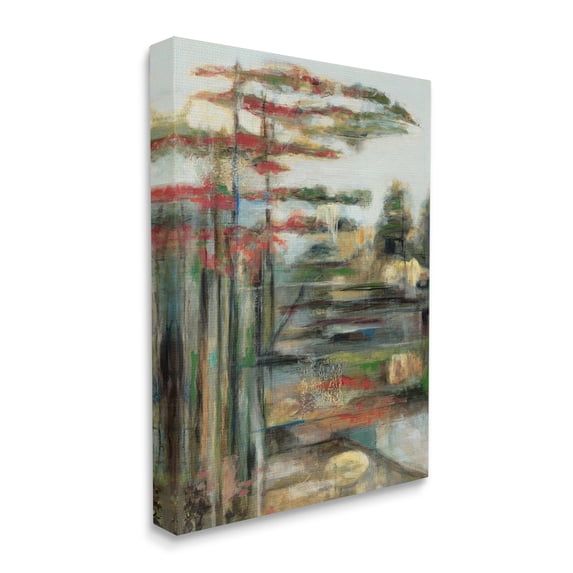 Stupell Industries Rustic Abstract Forest Landscape Linear Distortion Green Brown, 16 x 20, Designed by Stacy Pollard