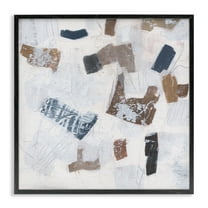 Stupell Industries Rustic Abstract Forms Abstract Painting Black Framed Art Print Wall Art, 12 x 12