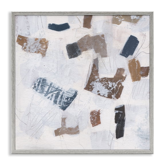 Stupell Industries Rustic Abstract Forms Abstract Painting Gray Framed Art Print Wall Art, 12 x 12