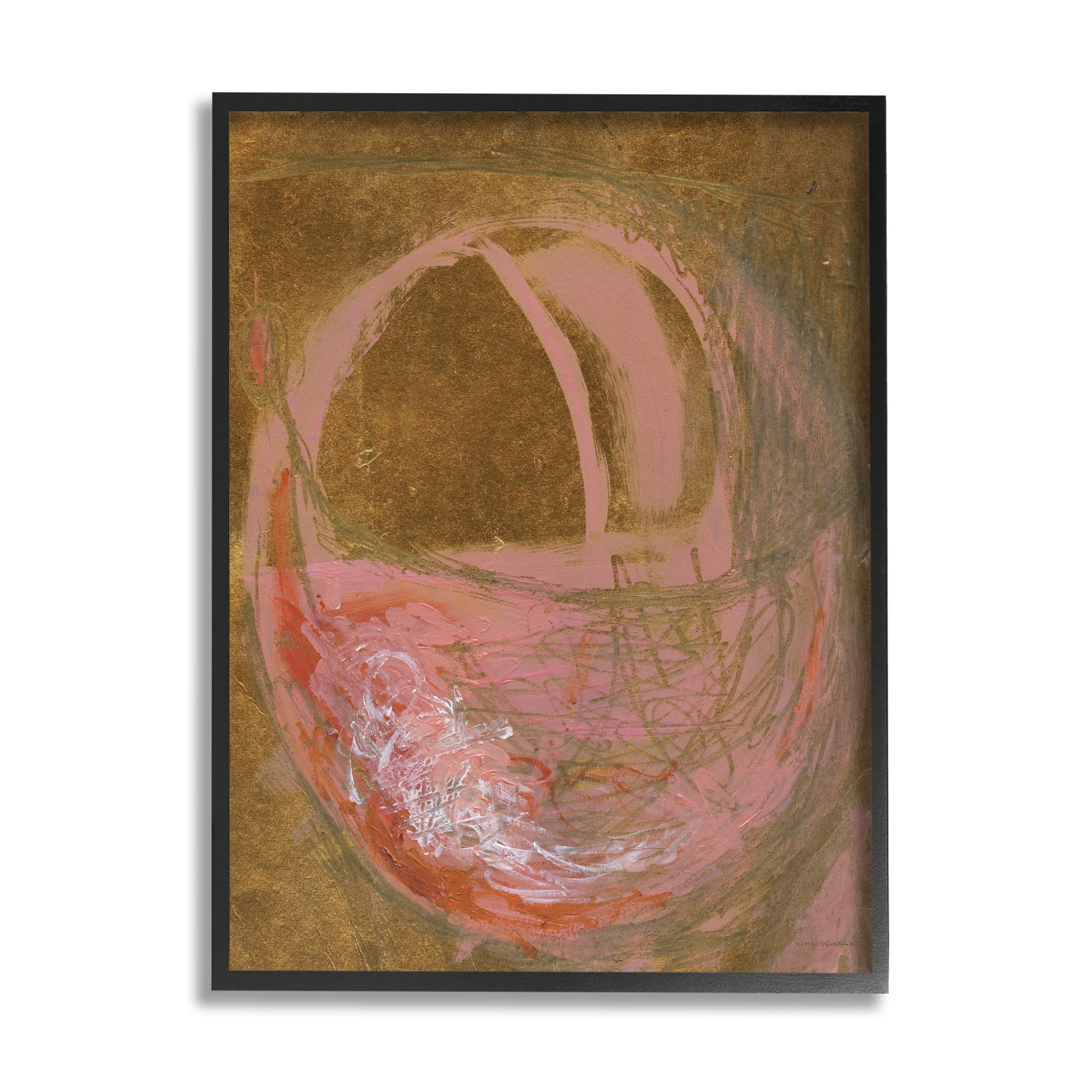 Stupell Industries Rustic Abstract Pink Circle Sketch Graffiti,11 x 14, Design by Kamdon Kreations