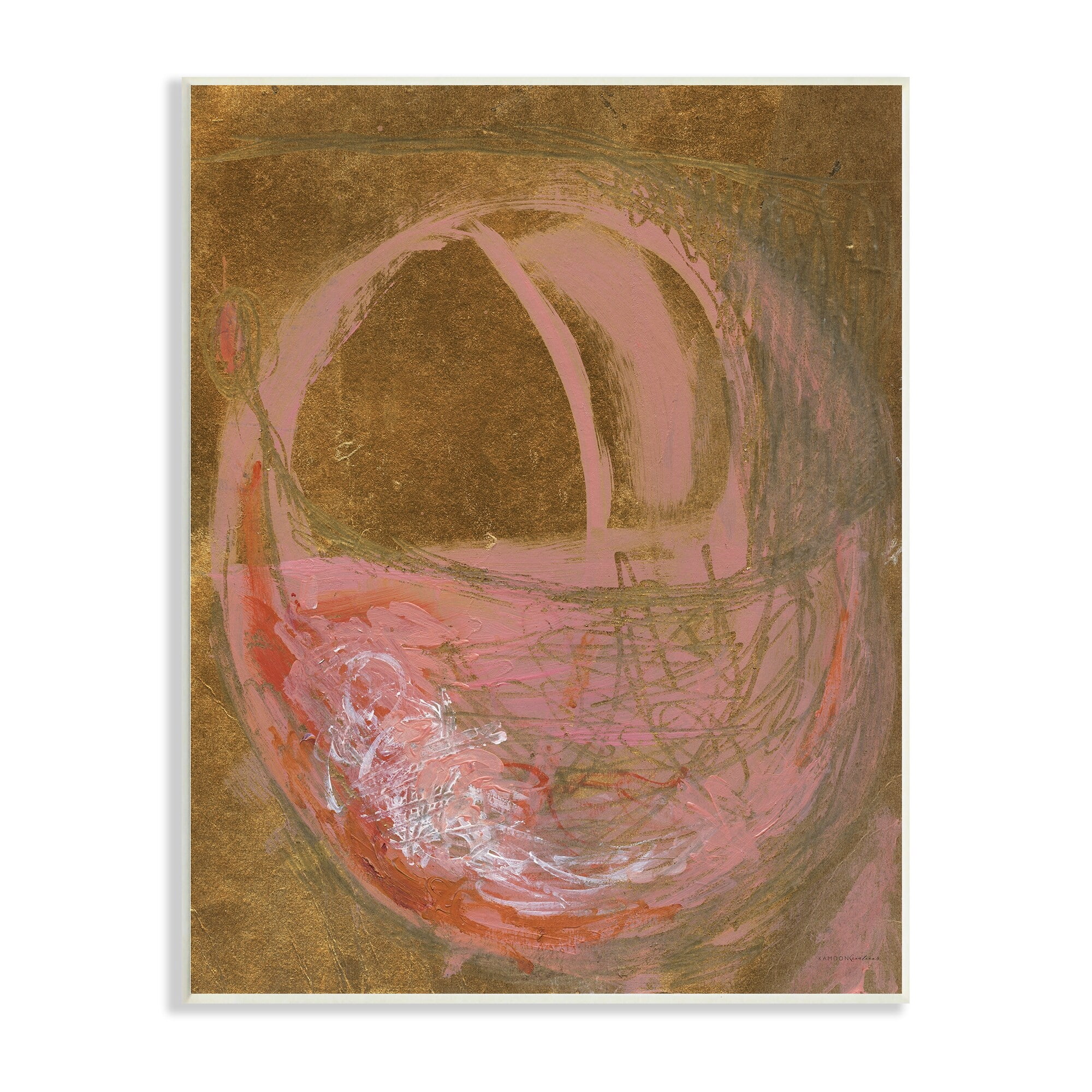Stupell Industries Rustic Abstract Pink Circle Sketch Graffiti,13 x 19, Design by Kamdon Kreations