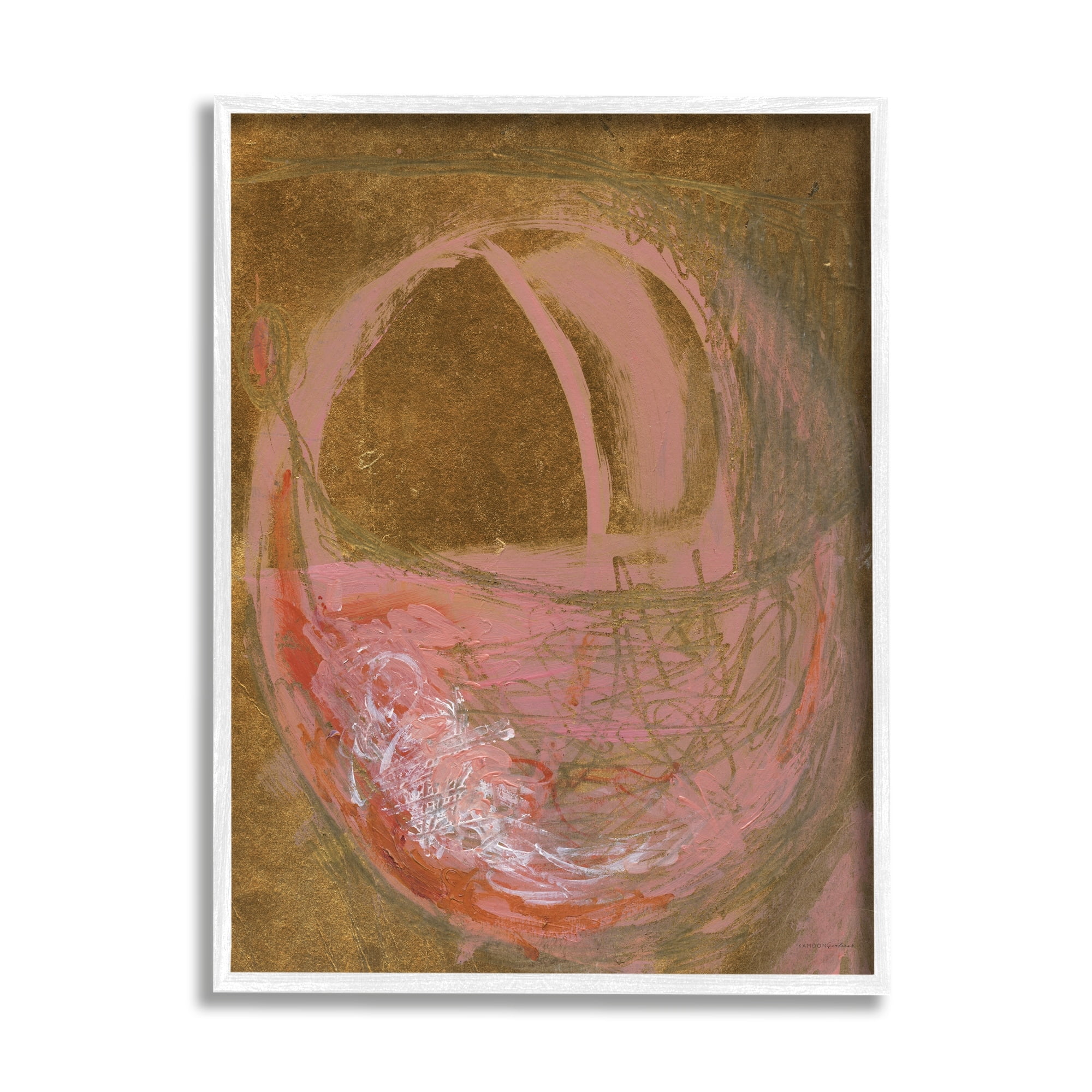 Stupell Industries Rustic Abstract Pink Circle Sketch Graffiti,24 x 30, Design by Kamdon Kreations
