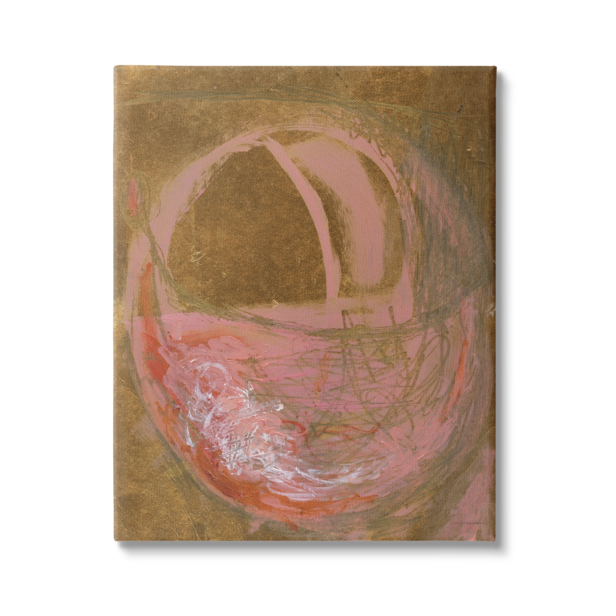 Stupell Industries Rustic Abstract Pink Circle Sketch Graffiti,30 x 40, Design by Kamdon Kreations