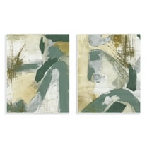 Stupell Industries Rustic Abstraction in Neutrals Abstract Painting Unframed Art Print Wall Art, 11 x 14, Set of 2