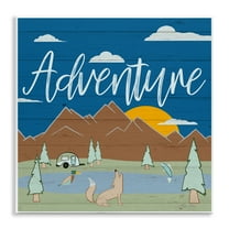 Stupell Industries Rustic Adventure Landscape Landscape & Nature Painting Unframed Art Print Wall Art, 12 x 12