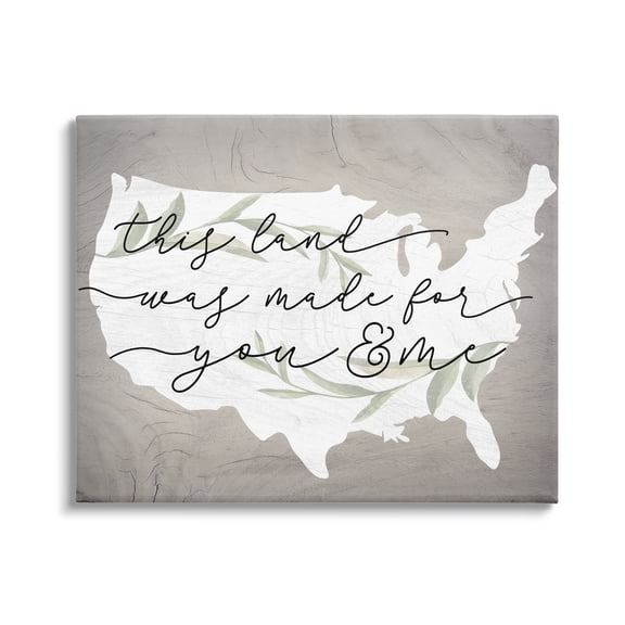 Stupell Industries Rustic Americana Cursive Typography Quote USA Map Canvas Wall Art, 40 x 30, Design by Lil' Rue
