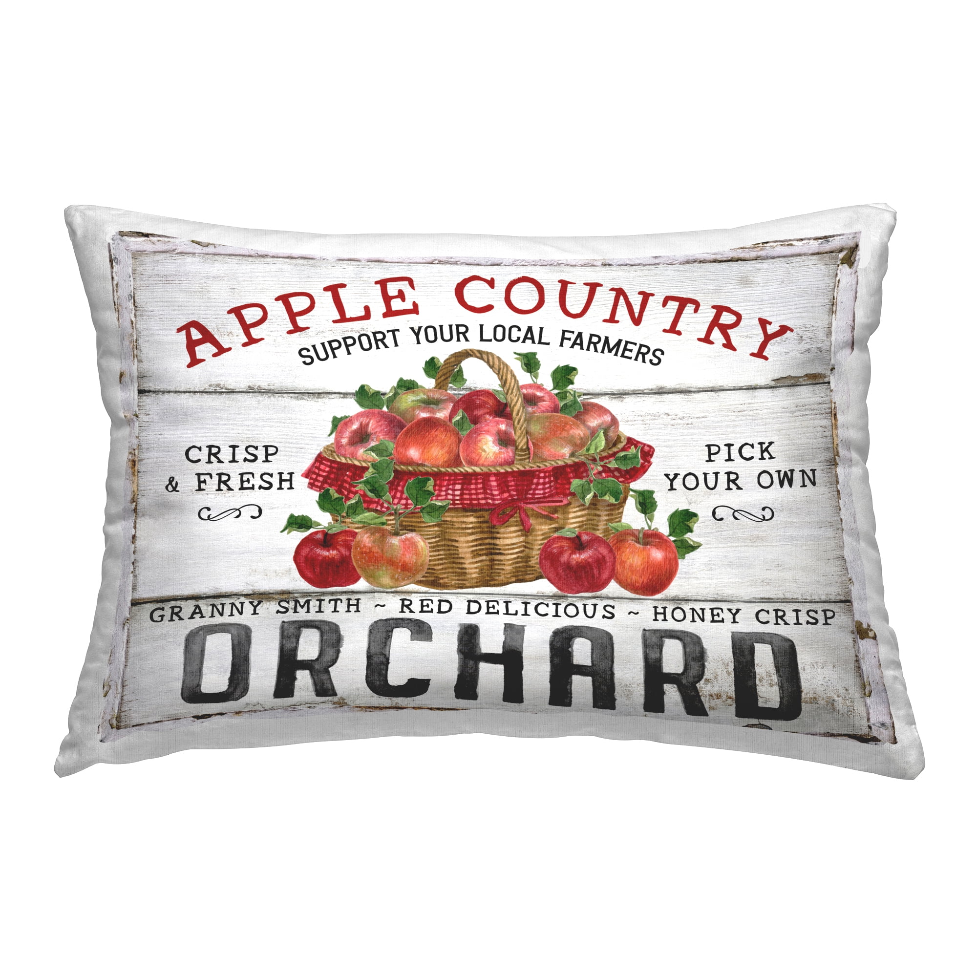 Stupell Industries Rustic Apple Orchard Decorative Printed Throw Pillow, 14 x 20