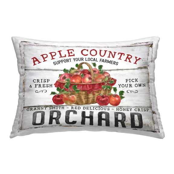 Stupell Industries Rustic Apple Orchard Decorative Printed Throw Pillow, 14 x 20